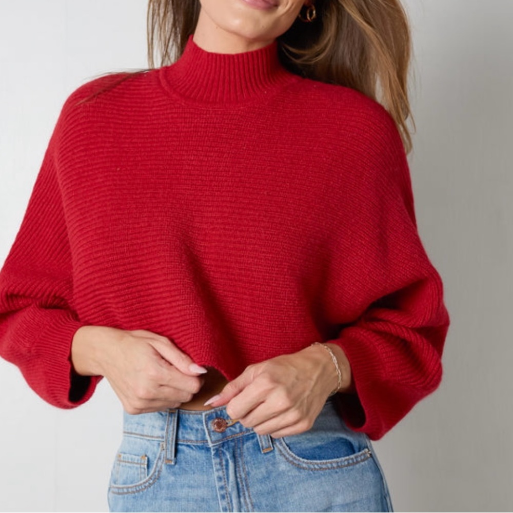 Red long sleeve  Top Vestique